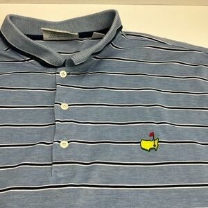 Augusta National‎ Golf Shop Masters Blue Striped Polo Shirt Size XXL *TINY FLAW